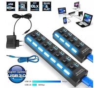 Concentrador USB 3.0 SuperSpeed: mejora tu conectividad con transferencia de datos de hasta 5 Gbps y un sistema de protección exclusivo.