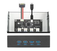 Concentrador USB 3.1 Tipo A de 10 Gbps NFHK con 4 Puertos, Cable Conector Tipo E del Panel Frontal a la Placa Base, 10 Gbps para Bandeja de CD-ROM de 5,25"