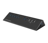 LC-HUB-ALU-2B-10 - Concentrador USB 3.0, 7+3 puertos, negro, incl. Fuente de alimen