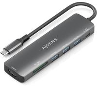 Concentrador USB-C (1 HDMI 3 USB-A 1 USB-C PD 100 W 1 SD 1 Micro SD) - AISENS