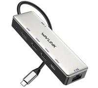 Concentrador USB C 2.5G Ethernet, WAVLINK 10Gbps USB C 3.2 Hub con suministro de energía de 100 W, 4K a 120Hz HDMI 2.1, 3 puertos USB 3.2 Gen 2, 2.5G RJ45, apto para MacBook Pro/Air, iPad, Dell, HP