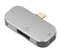 Concentrador USB C 3 en 1, Plug and Play Convertidor USB C a DP de Tamaño Pequeño Amplia Aplicación Transmisión de Datos Rendimiento Estable para Viajes para la Oficina para el Hogar