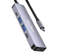 Concentrador USB C 5 en 1, VKUSRA USB C a 4K HDMI, PD 100 W, USB-A y USB-C puertos de datos, adaptador compacto MacBook para dispositivos USB-C, iPad, PC, HP Dell Galaxy y más