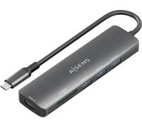 Concentrador USB-C 6 en 1 (1 HDMI + 3 USB-A + 1 SD + 1 Micro SD) 15 cm - AISENS