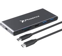 Concentrador USB-C 6-EN-1 (2x USB 3.0 / 4K HMDI/ Lector de tarjetas / 1x USB-C) - PHOENIX