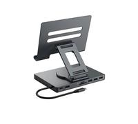 Concentrador USB C 8 en 1, Soporte para Tablet Giratorio de 360, Compatible con 4K A 60 Hz, PD100W, USB 3.0, , TF, Estación de Acoplamiento de