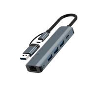 Concentrador USB C Adaptador Multipuerto USB-C Tipo C 3.1 USB 3.0 Transferencia de Datos Gigabit Ethernet RJ45 1000Mbps Divisor