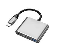 Concentrador USB C Compatible con Steam Deck 3 en 1 100W Alimentación USB 3.0 4K HDMI(Gray)