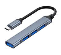 Concentrador USB C de 4 puertos USB 3.0 con transferencia de datos de 5 Gbps. No apto para cargar. Divisor USB C a USB 3.0 para MacBook.