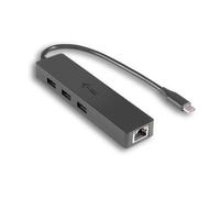 Concentrador USB-C - I-TEC - SLIM HUB - 3 Puertos USB 3.0 - Ethernet Gigabit - Cable USB-C 3.1 integrado