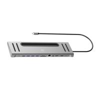 Mobility Lab - Dock USB-C 12 en 1-2 HDMI, 4 Puertos USB 3.0, Ethernet, Puerto Jack, Lector de Tarjetas SD y Micro SD - 2 Pantallas adicionales - Velocidad rápida de Internet 10/100/1000Mbps y HDMI