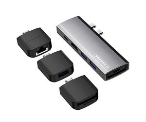 Concentrador USB-C multifuncional 9 en 1 gris espaco de Caruba