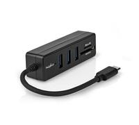 Nedis Hub USB C, 3 Puertos USB A Hembra, 5 Puertos USB 3.2 Gen 1, 5 Gbps, SD y MicroSD