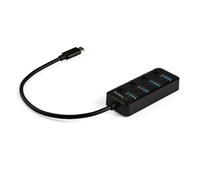 Startech Usb C/a 4 Port Individual On/off Switches Hub One Size Black