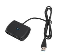 Concentrador USB, Concentrador USB 3.0 de 4 Puertos, Concentrador de Datos Portátil con Indicador LED, Alimentación Micro USB, Estación de Acoplamiento USB de 5 Gbps con Cable de