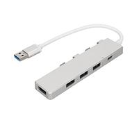 Concentrador USB de Alta Velocidad con 4 Puertos: 1 Puerto USB 3.0, 3 Puertos USB 2.0 y un Puerto de alimentación USB-C; Adaptador multipuerto para portátiles y Ordenadores de (Plata)