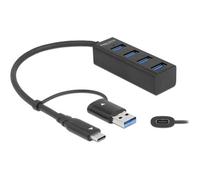 Concentrador USB Delock 4 x USB 3.2 Gen 1 + 1 x USB-C 3.2 Gen 1