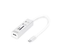 Concentrador USB Digitus OTG Tipo-C con 3 puertos y lector de tarjetas