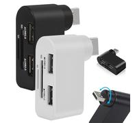 Concentrador USB Giratorio 4 En 1, Divisor USB, Concentrador Portátil con Rotación De Grados, Lector Rápido para Portátiles, Accesorios Y Periféricos De Ordenador (Mezcla/ 2 uds.)