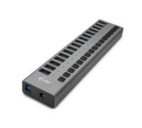 Concentrador USB i-tec USB 3.0 Charging HUB 16 puertos 90W Gris Plug & Play Alimentación 100-240V