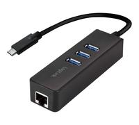 Concentrador USB - LOGILINK - UA0283 - Con cable - 1000 Mbit/s - Negro