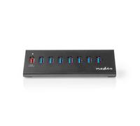 Concentrador USB Nedis de 8 puertos QC3.0 / USB 3.2 Gen1 - Alimentación de red / alimentación a través de USB, 5 Gbps, 8x USB