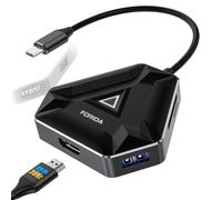 Concentrador USB para juegos con adaptador HDMI, concentrador USB C con puertos de datos divisores USBA 3.0 y lector de tarjetas SD/TF, compatible con pantalla extendida para MacBook Pro, monitor 4K