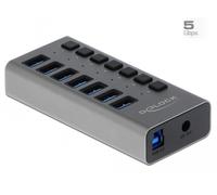 Concentrador USB SuperSpeed externo Delock con 7 puertos + conmutador