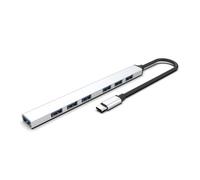Concentrador USB tipo C, estación de acoplamiento de 7 puertos, adaptador USB pequeño, concentrador USB para portátiles, concentradores de datos