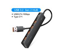 Concentrador USB Vention de 4 puertos (USB 3.2 de 10 Gbps) ABS, compatible con USB 3.2 de 10 Gbps, adaptador