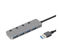 Concentradores de expansión USB 3.0 de 4 puertos conmutables de administración de energía, fácil conexión para reducir el desorden de escritorio, transferencia de datos rápida