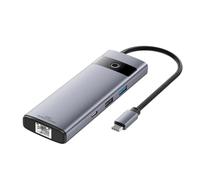 Concentradores multipuertos tipo C con salida HDTV 4K PD100W carga rápida USB 3.0 y concentradores USB C de aleación de aluminio Gigabit Ethernet