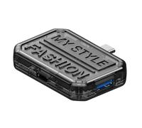 Concentradores portátiles tipo C transparentes 4K HDTV potente PD100W carga rápida 5Gbps conexión USB C salida de video 4K para visual