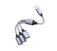 Concentradores tipo C a 3 puertos USB 2.0, múltiples OTG, 3 puertos tipo C, concentradores de carga de alimentación USB, adaptador de conectores de cable