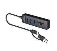 Concentradores USB 3.0 de múltiples puertos con ranuras para tarjetas SDTF, 2 adaptadores de transferencia de datos USB 2.0 para tabletas de computadora, alimentación USB C, múltiples concentradores