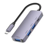 Concentradores USB 4 en 1 con carga PD100W, 2 USB 2.0 USB 3.0 USB de 5 Gbps para portátiles, computadoras de escritorio y dispositivos móviles