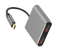 Concentradores USB C 2/4 en 1 con dos adaptadores 4K a 60Hz 30Hz y suministro de energía de 100W para portátiles, estación de acoplamiento USB C