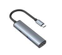 Concentradores USB C de carga de 100 WPD, adaptador 3/4 en 1 con HDTV 4K y estación de acoplamiento portátil USB 3.0 de 5 Gbps para portátiles, concentradores USB C con carga