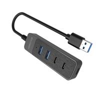 Concentradores USB de 4 puertos con USB 3.0 USB 2.0 y dos puertos tipo C para laptop, escritorio, PC, dispositivos móviles, con dos tipos C