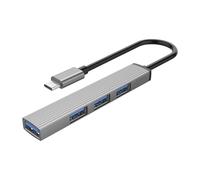 Concentradores USB tipo C de 4 puertos de expansión, enchufe y reproducción, no necesita controlador, ligero, para periféricos de oficina, expansiones, adaptador USB C multipuerto