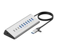 Concentradores USB tipo C de 7/10 puertos USB 3.0, adaptador de estación de acoplamiento de expansión para PC/teléfono/portátil