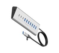 Concentradores USB tipo C de 7/10 puertos USB 3.0, adaptador de estación de acoplamiento de expansión para PC/teléfono/portátil