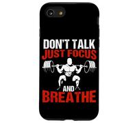 Concentrarse y Respirar Powerlifting Motivación Gimnasio Fitness Carcasa para iPhone SE (2020) / 7/8