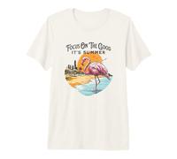 Concéntrate en lo Bueno es el Estilo de Playa de Flamenco Camiseta Premium