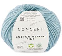 Concept 25 g Cotton - Merino Fine - Color: 100 - Azul - Un voluminoso hilo de algodón orgánico y la mejor lana merino, unido en una delicada estructura de cadena.