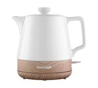 CONCEPT Electrodomésticos RK0060 Hervidor de agua de cerámica, 1 L, color blanco