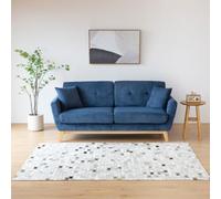 CONCEPT FÁBRICA | Sofá escandinavo de pana | HOGA azul | 3 plazas + 2 cojines | Sofá moderno de diseño con reposabrazos | Cojines auxiliares, respaldo y asiento desenfundables | Ancho 190 cm