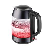 CONCEPT Hausgeräte RK4082 - Hervidor de agua (cristal, filtro antical, extraíble, 1,7 L, 2200 W, acero inoxidable oscuro/cristal)