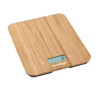 CONCEPT Hausgeräte VK5714 - Báscula de cocina (bambú, indicador de tiempo, temporizador, capacidad de carga de hasta 15 kg, pantalla LCD, también para fijación a la pared, bambú)