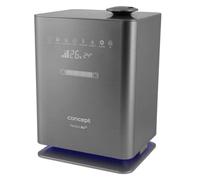 Concept Hausgeräte ZV2021 - Humidificador para habitaciones de hasta 50 m2, difusor de aroma, lámpara UV, pantalla LED táctil, temporizador, control automático de humedad, color gris